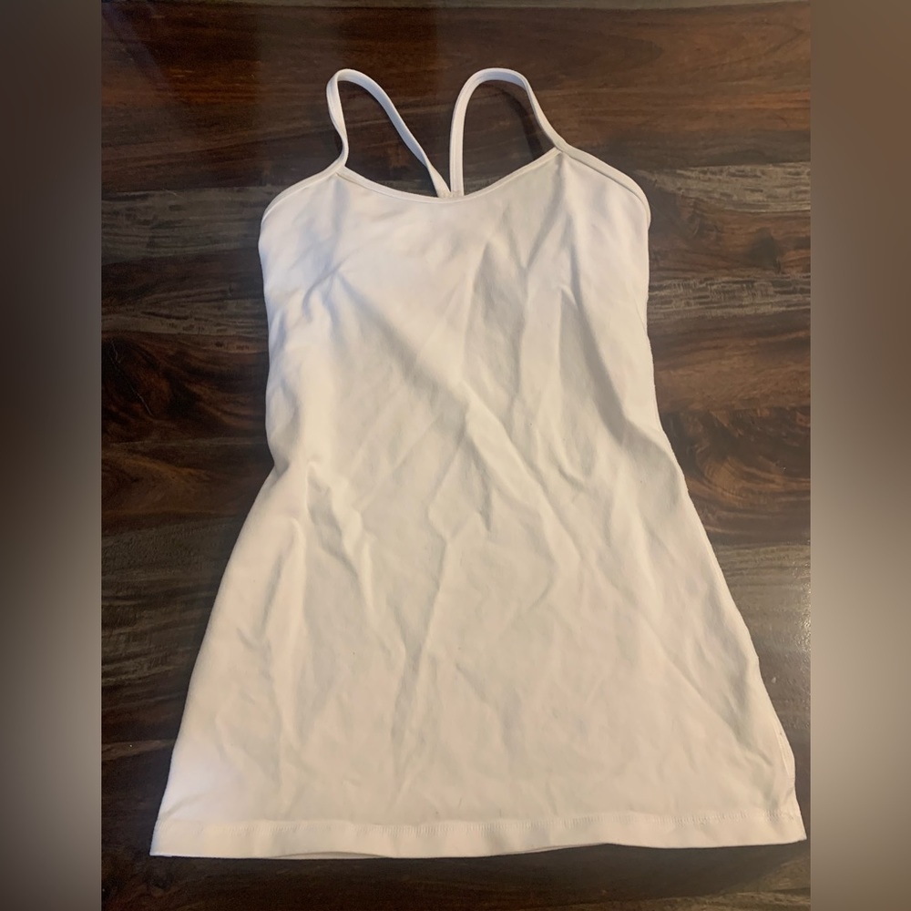 Lululemon White Power Y Tank